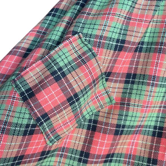 Retrolicious Orange Green Plaid Fit & Flare Dress With Pockets Size Small Retro - Picture 4 of 11